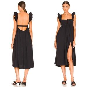 LPA Auburn Black Ruffle Dress Revolve Shopbop Anthropologie